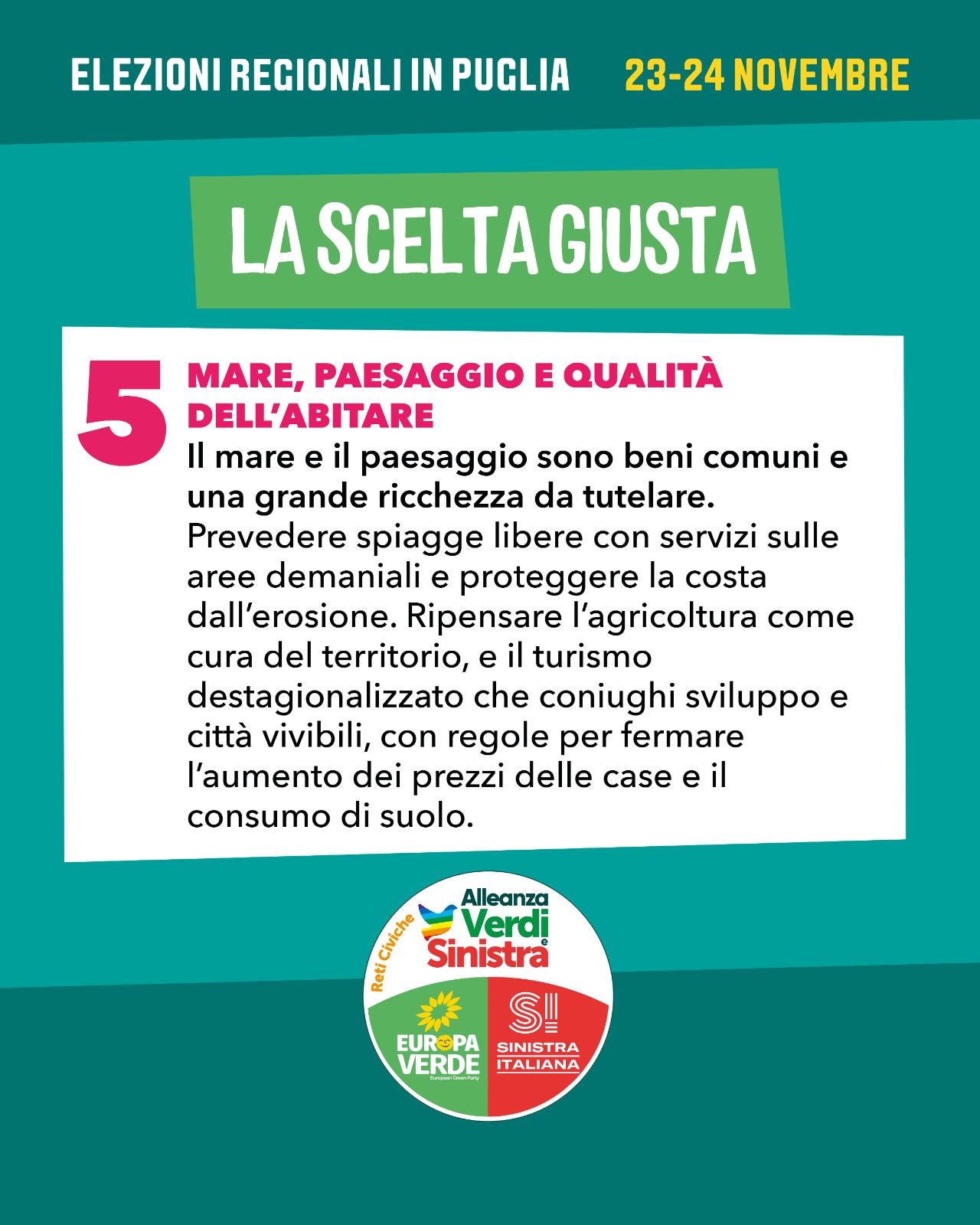 Programma Ivan STOMEO - Candidato alla carica di Consigliere Regionale per AVS Alleanza Verdi Sinistra - Elezioni Regionali Puglia 23-24 Novembre 2025