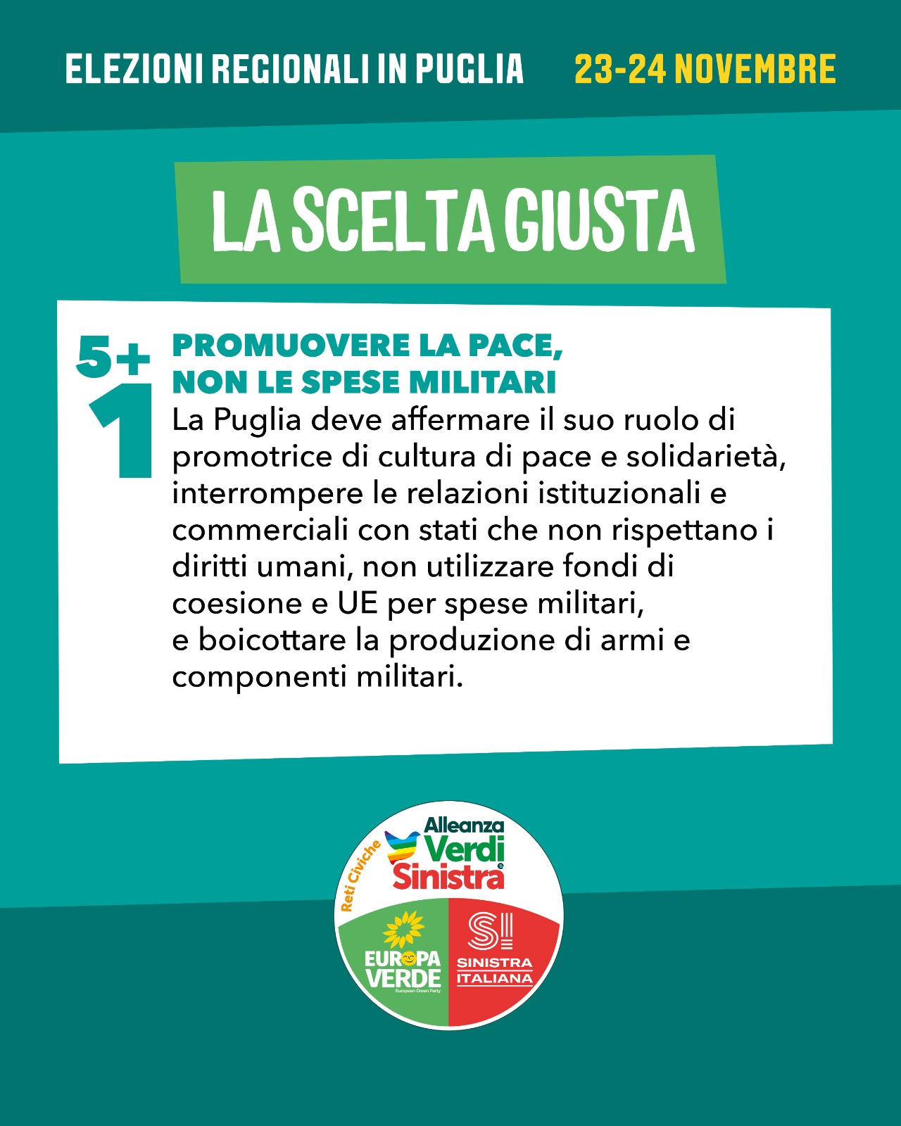 Programma Ivan STOMEO - Candidato alla carica di Consigliere Regionale per AVS Alleanza Verdi Sinistra - Elezioni Regionali Puglia 23-24 Novembre 2025